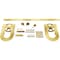 Ekena Millwork Premium Wagon Wheel Horseshoe Barn Door Hardware Set w/ 5' Track for 2 1/4" Doors, Jacob's Gold GB600155H2WJG - alternate 1
